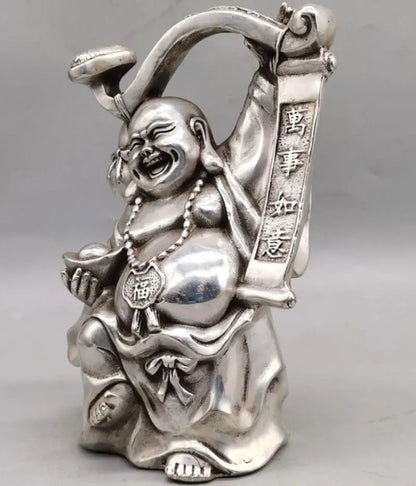 China White copper maitreya Buddha wealth crafts statue