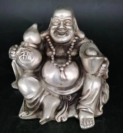 China White copper maitreya sit Buddha crafts statue