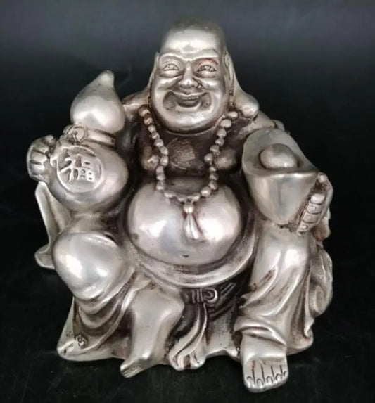 China White copper maitreya sit Buddha crafts statue