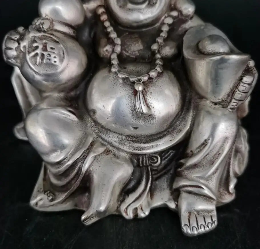 China White copper maitreya sit Buddha crafts statue