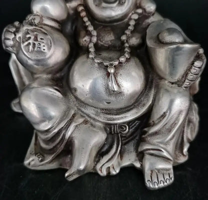 China White copper maitreya sit Buddha crafts statue