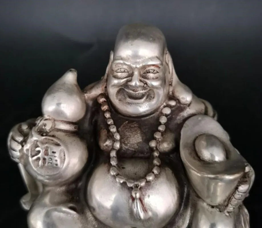 China White copper maitreya sit Buddha crafts statue