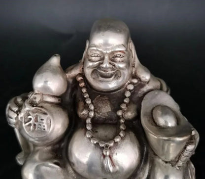 China White copper maitreya sit Buddha crafts statue