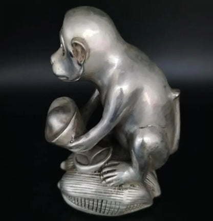 China White copper monkey Ingots crafts statue