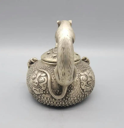 China White copper mouse teapot crafts statue
