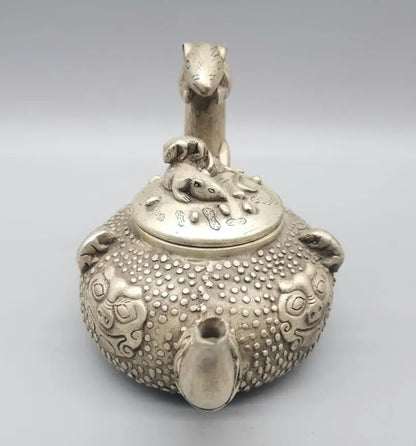 China White copper mouse teapot crafts statue