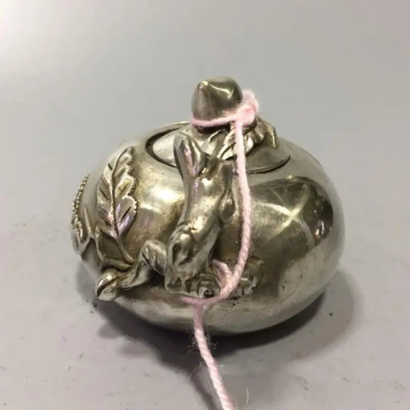 China White copper peach teapot crafts statue