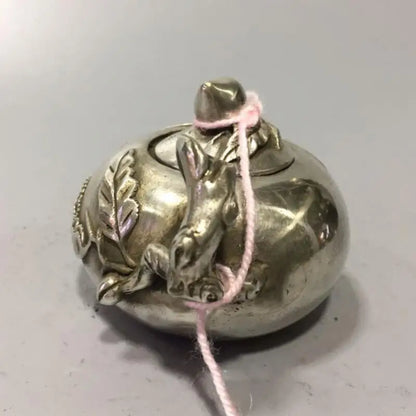 China White copper peach teapot crafts statue