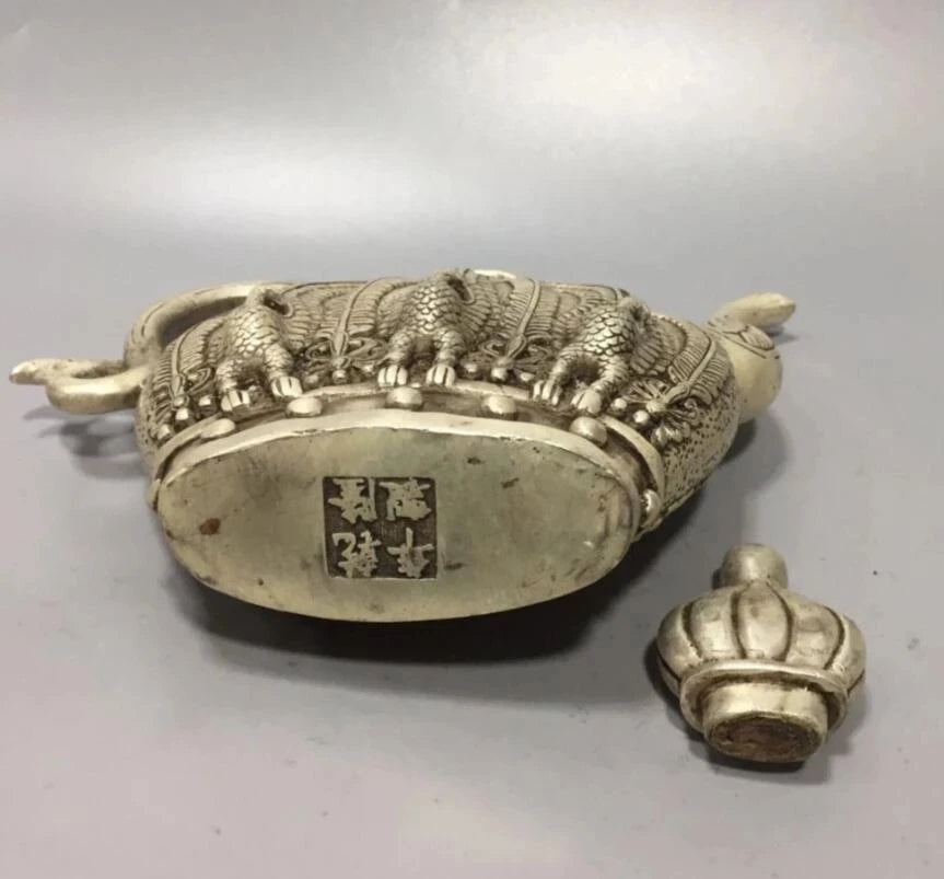 China White copper peacock teapot crafts statue
