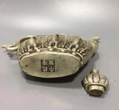China White copper peacock teapot crafts statue