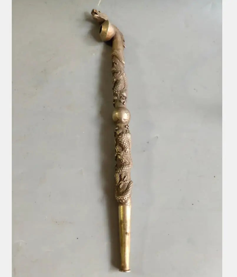 China White copper pipe crafts statue