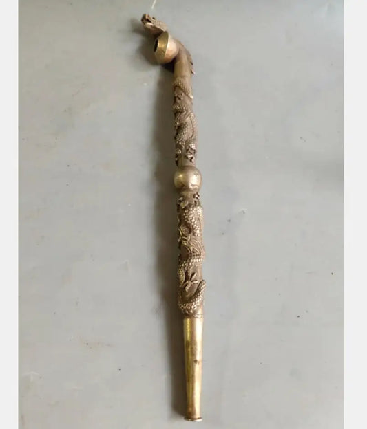 China White copper pipe crafts statue