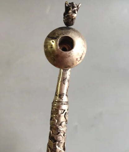 China White copper pipe crafts statue