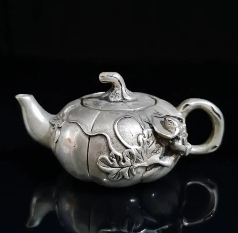 China White copper pumpkin small wine pot crafts statue