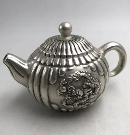 China White copper pumpkin teapot crafts statue