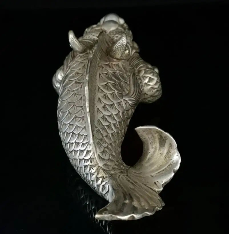 China White copper recruit wealth arowana crafts statue