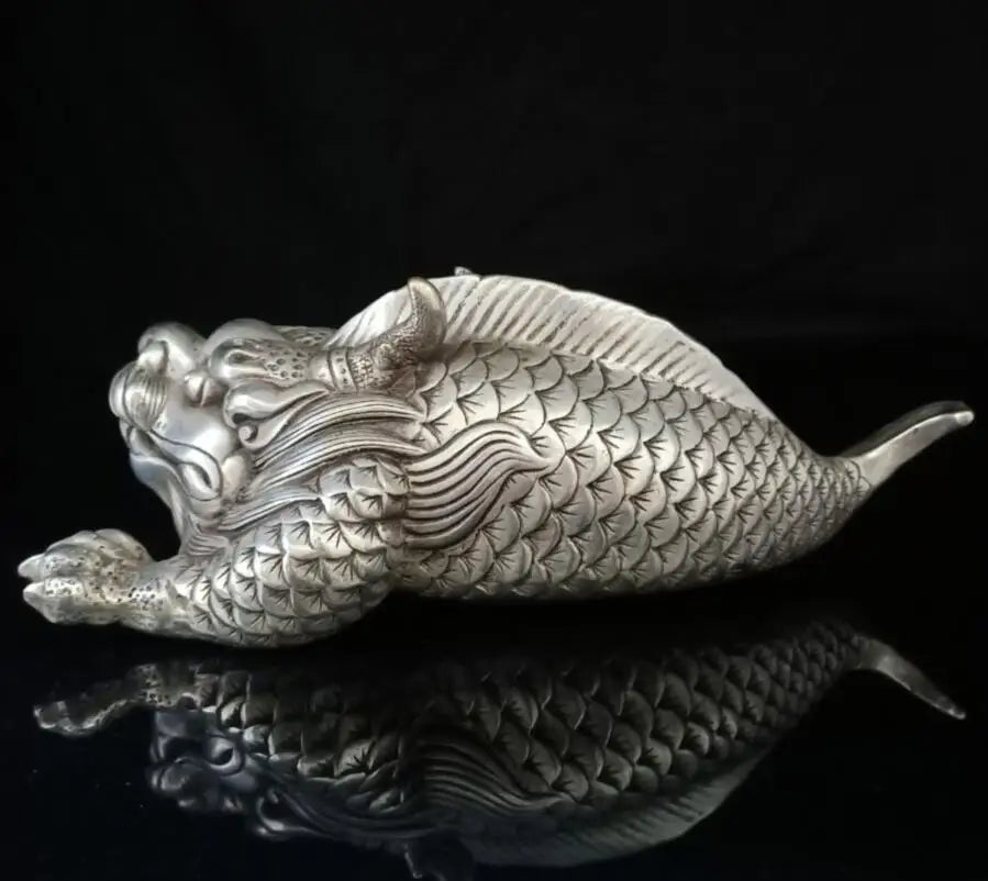China White copper recruit wealth arowana crafts statue