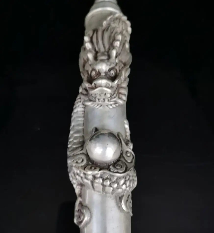 China White copper recruit wealth dragon pen crafts statue