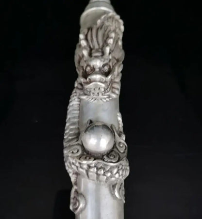 China White copper recruit wealth dragon pen crafts statue