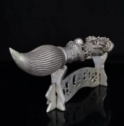 China White copper recruit wealth dragon pen crafts statue