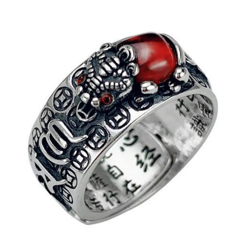 China White copper recruit wealth ring