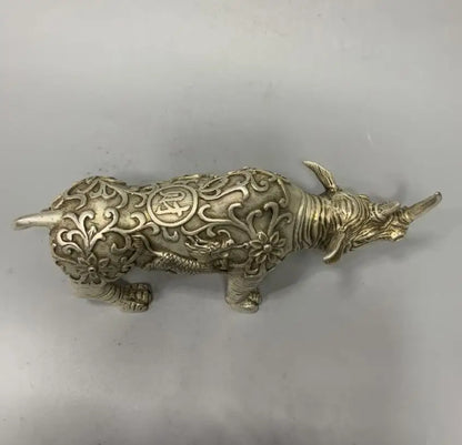 China White copper rhino crafts statue
