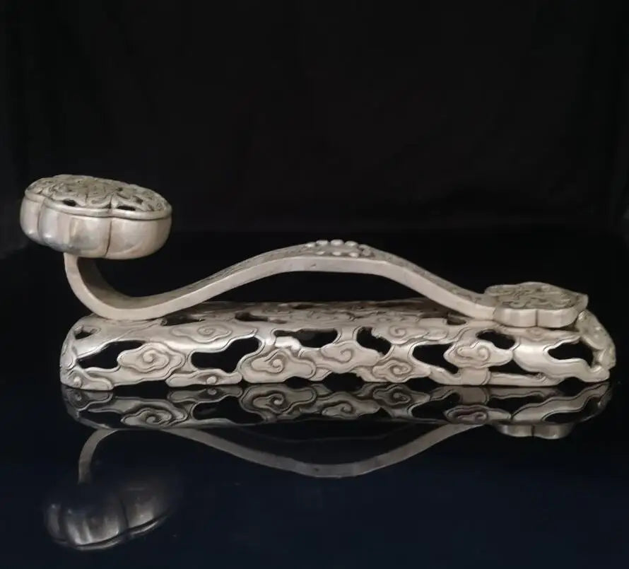China White copper ruyi Incense burner crafts statue