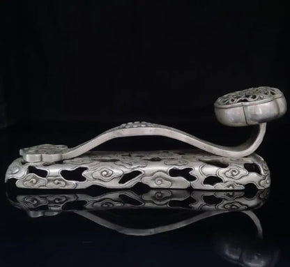 China White copper ruyi Incense burner crafts statue