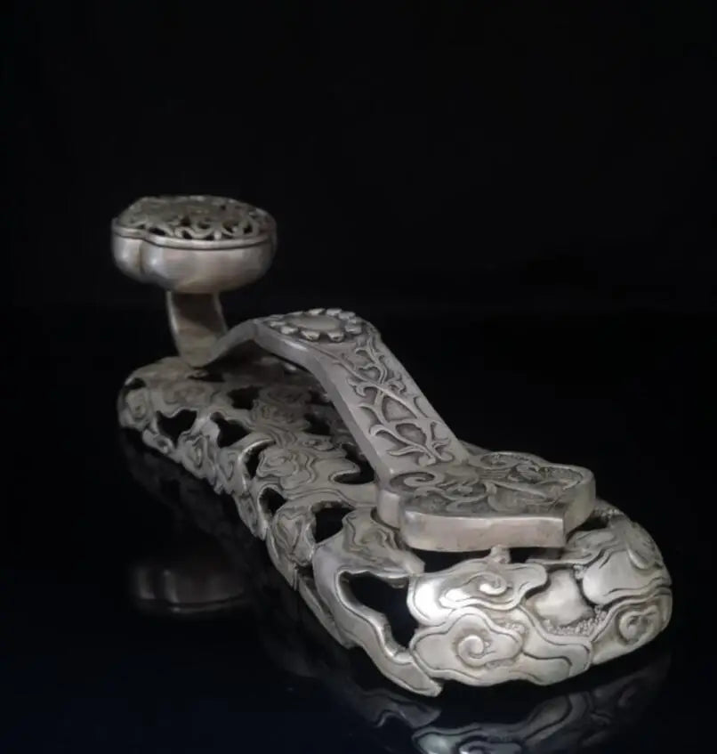 China White copper ruyi Incense burner crafts statue