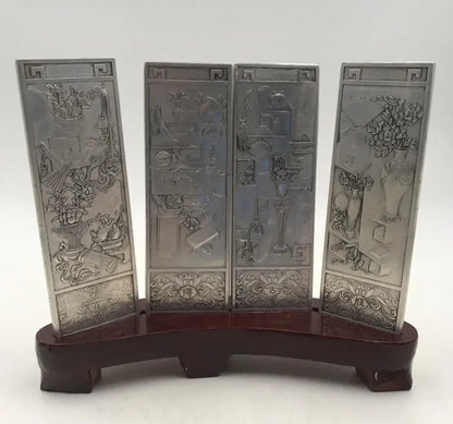China White copper screen small crafts statue A set