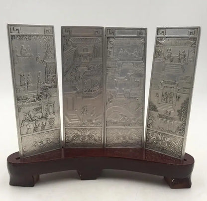 China White copper screen small crafts statue A set