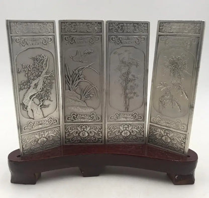 China White copper screen small crafts statue A set