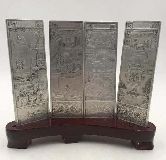 China White copper screen small crafts statue A set