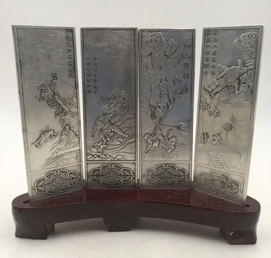 China White copper screen small crafts statue A set