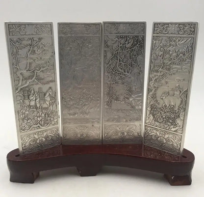 China White copper screen small crafts statue A set