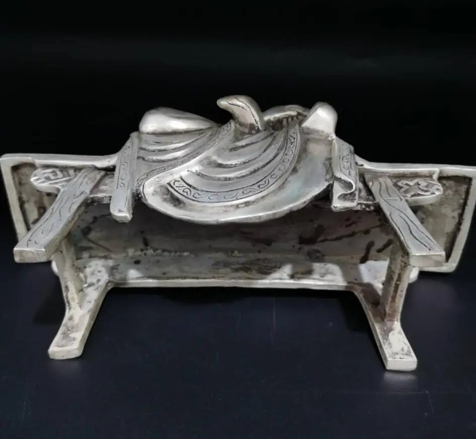 China White copper sit Bench Buddha crafts statue