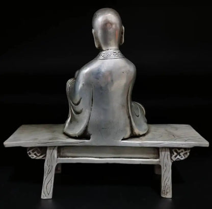 China White copper sit Bench Buddha crafts statue