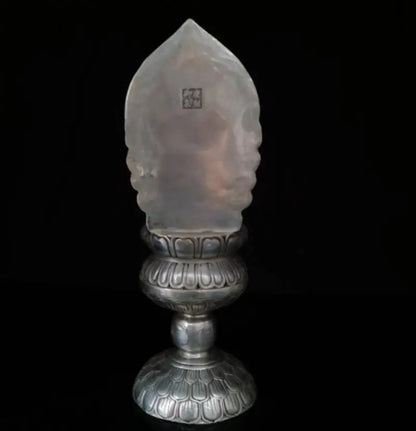 China White copper sit lotus Tathagata Buddha crafts statue