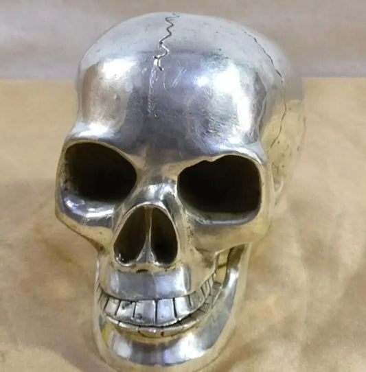 China White copper skeleton head crafts statue