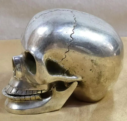 China White copper skeleton head crafts statue