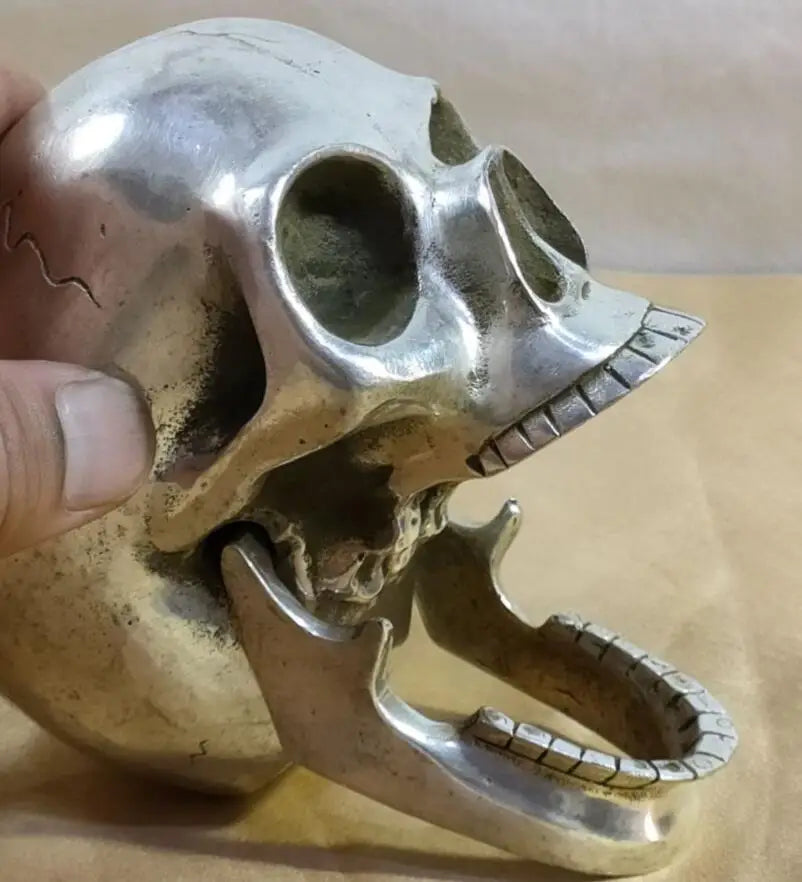 China White copper skeleton head crafts statue
