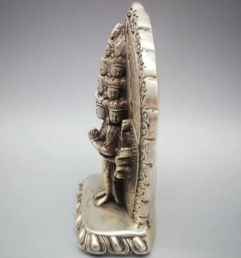 China White copper thousand hand Goddess of mercy Buddha crafts statue