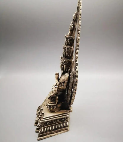 China White copper thousand head Guanyin Buddha crafts statue