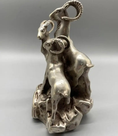 China White copper three sheep crafts statue