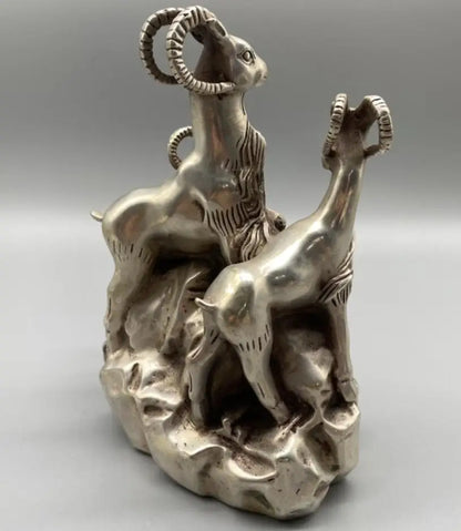 China White copper three sheep crafts statue