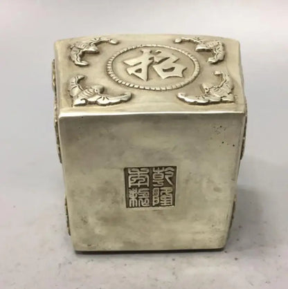 China White copper treasure bowl wealth crafts statue