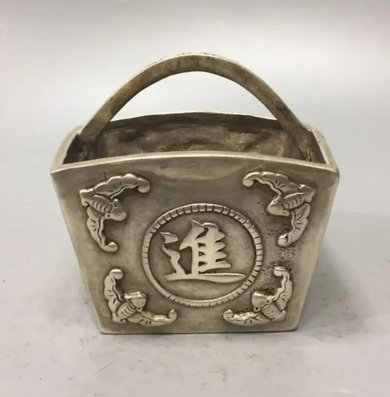 China White copper treasure bowl wealth crafts statue