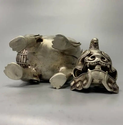 China White copper unicorn Incense burner crafts statue