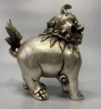 China White copper unicorn Incense burner crafts statue