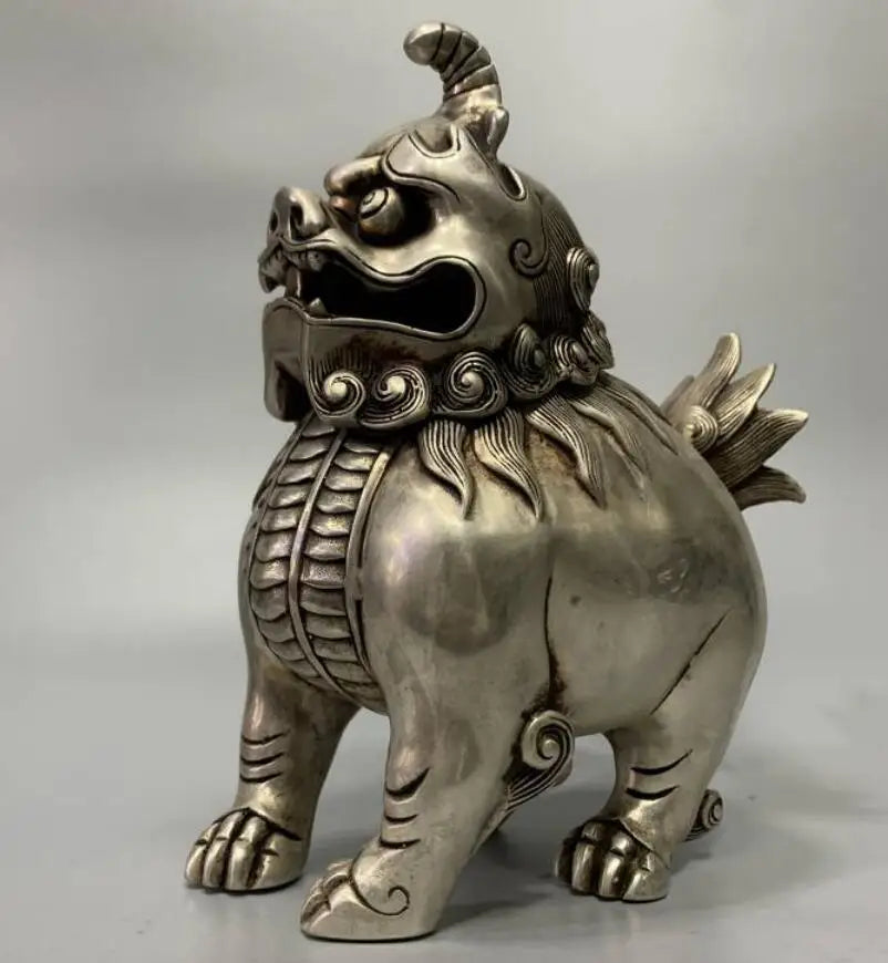China White copper unicorn Incense burner crafts statue